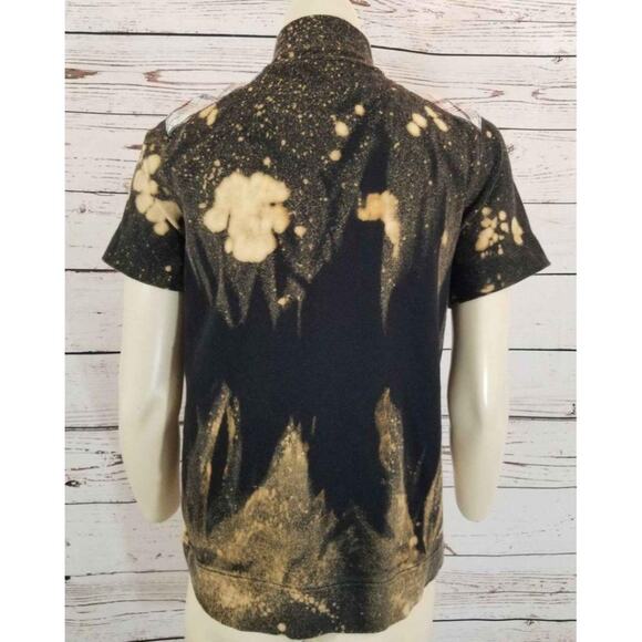 Liz Claiborne Jacket Top Custom frosted Reverse Tie-Dye Short sleeve Sz Medium - Picture 2 of 10